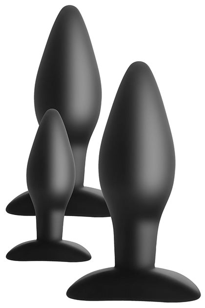 S PLEASURES - SILICONE ANAL TRAINER SET BLACK