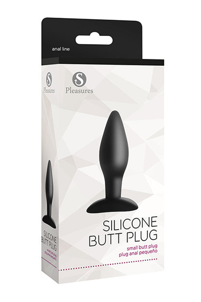 S PLEASURES - SILICONE BUTT PLUG SMALL BLACK