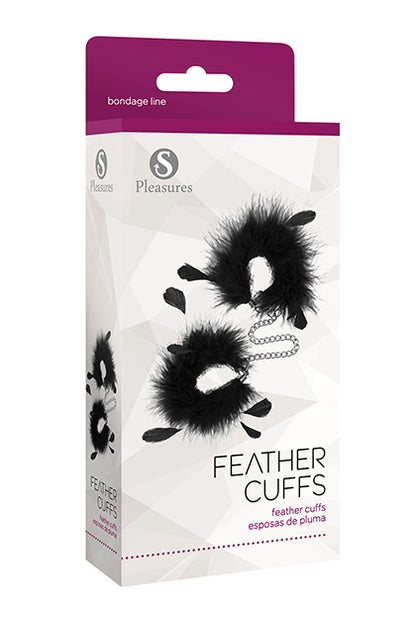 S PLEASURES - FEATHER CUFFS BLACK