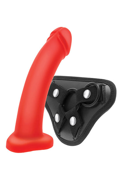S PLEASURES PREMIUM LINE - SEMIREALIST HARNESS+DILDO RED