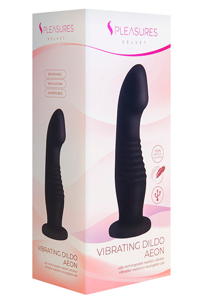 S PLEASURES VELVET - VIBRATING DILDO AEON BLACK