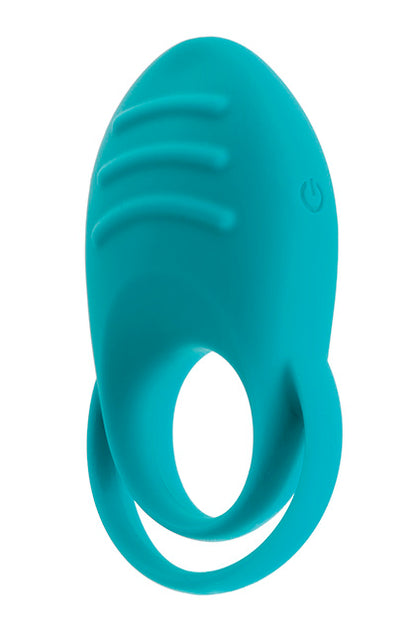 S PLEASURES PREMIUM LINE - DUAL COCK RING - TURQUOISE