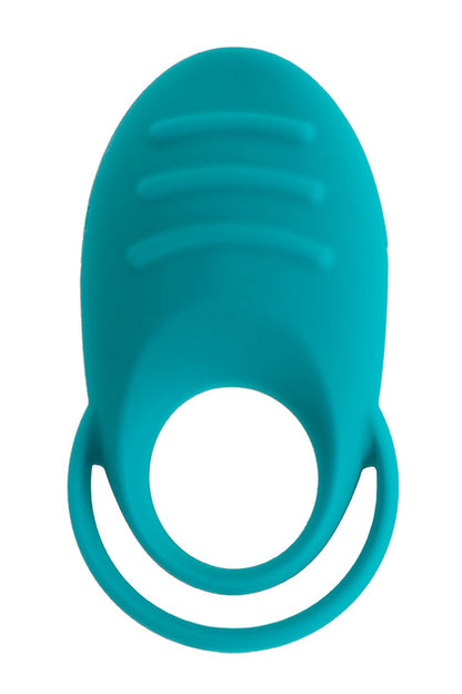 S PLEASURES PREMIUM LINE - DUAL COCK RING - TURQUOISE