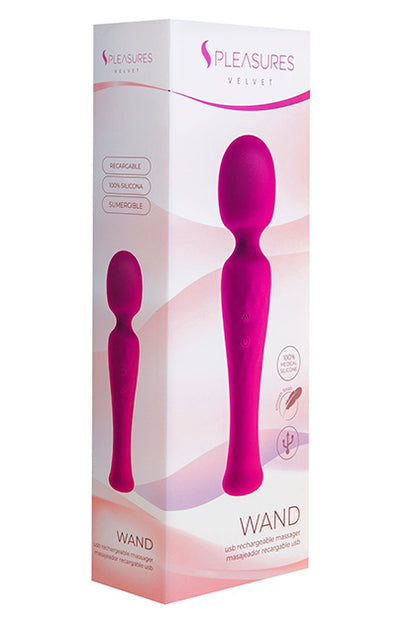 S PLEASURES VELVET - WAND MASSAGER PINK
