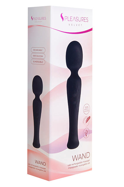S PLEASURES VELVET - WAND MASSAGER BLACK