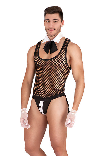 S PLEASURES LINGERIE - DISFRAZ MAYORDOMO SET NEGRO/BLANCO TU