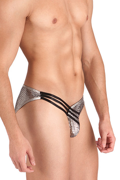 S PLEASURES LINGERIE - SLIP ANIMAL PRINT PLATEADO TU