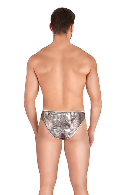 S PLEASURES LINGERIE - SLIP ANIMAL PRINT PLATEADO TU
