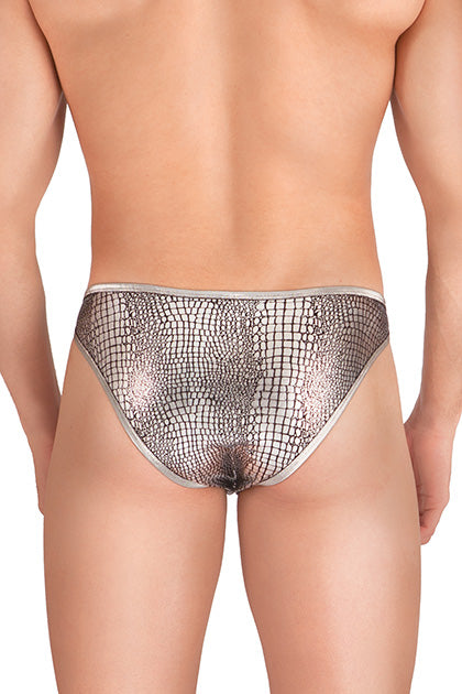 S PLEASURES LINGERIE - SLIP ANIMAL PRINT PLATEADO TU