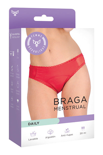 FEMME RÉPUBLIQUE - BRAGA MENSTRUAL XL - ROJO