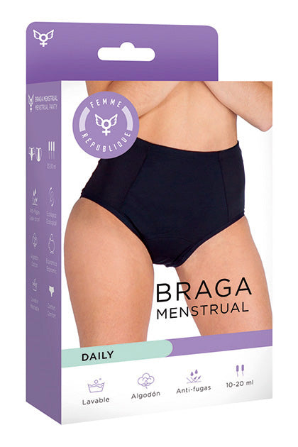FEMME RÉPUBLIQUE - BRAGA MENSTRUAL XL - NEGRO