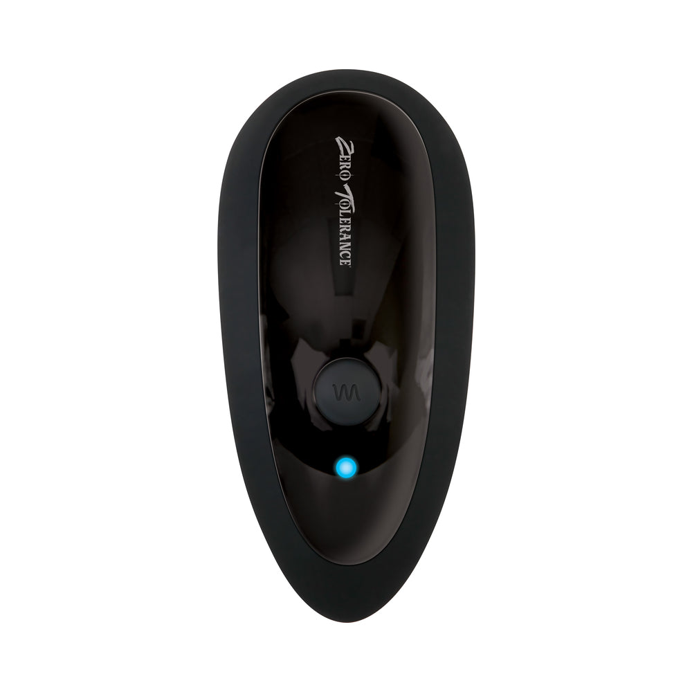 TOLERÂNCIA ZERO - MASSAGEADOR DE PRÓSTATA VIBRATÓRIO RECARREGÁVEL EM SILICONE PARA HOMEM, PRETO