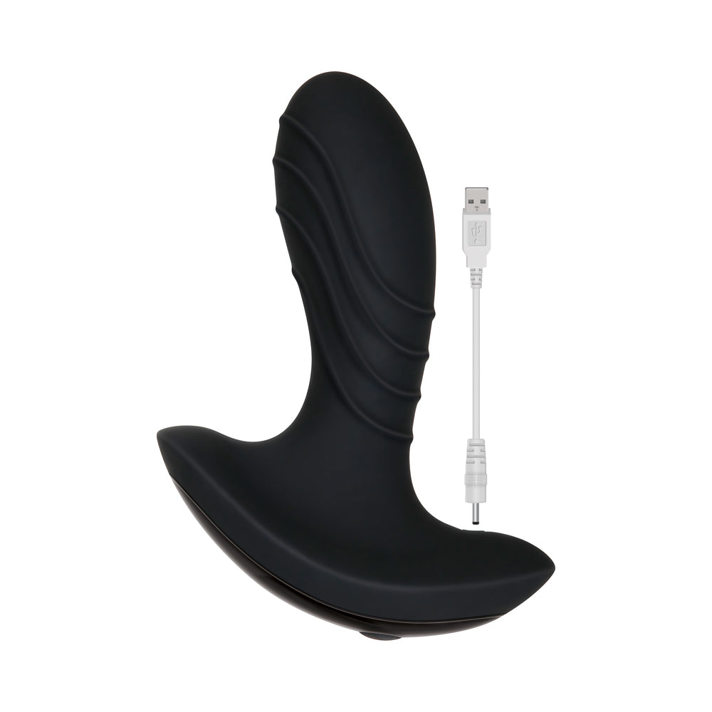 TOLERÂNCIA ZERO - MASSAGEADOR DE PRÓSTATA VIBRATÓRIO RECARREGÁVEL EM SILICONE PARA HOMEM, PRETO