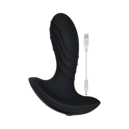 TOLERÂNCIA ZERO - MASSAGEADOR DE PRÓSTATA VIBRATÓRIO RECARREGÁVEL EM SILICONE PARA HOMEM, PRETO