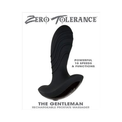 TOLERÂNCIA ZERO - MASSAGEADOR DE PRÓSTATA VIBRATÓRIO RECARREGÁVEL EM SILICONE PARA HOMEM, PRETO