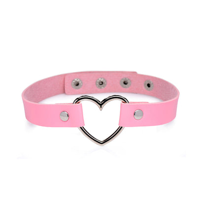 XR BRANDS - MASTER SERIES SWEET HEART CHROME HEART CHOKER ROSA