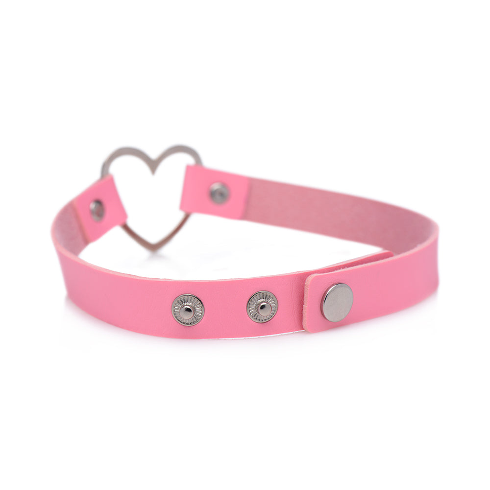 XR BRANDS - MASTER SERIES SWEET HEART CHROME HEART CHOKER ROSA