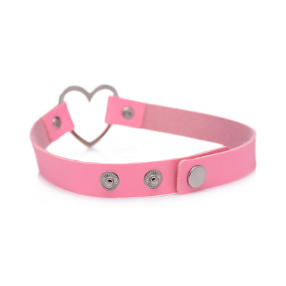 XR BRANDS - MASTER SERIES SWEET HEART CHROME HEART CHOKER ROSA