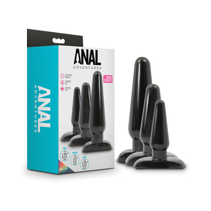 BLUSH - ANAL ADVENTURES 3-PIECE BASIC PLUG KIT BLACK