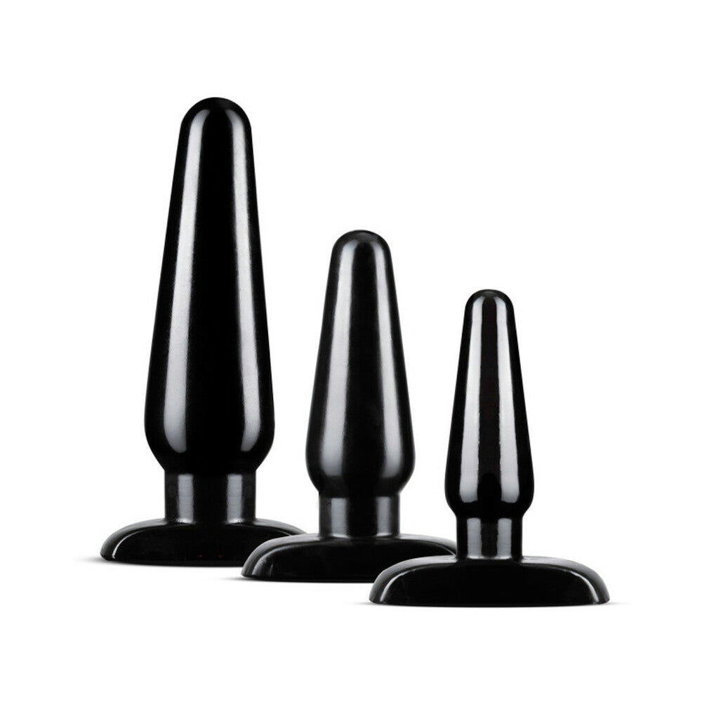 BLUSH - ANAL ADVENTURES 3-PIECE BASIC PLUG KIT BLACK