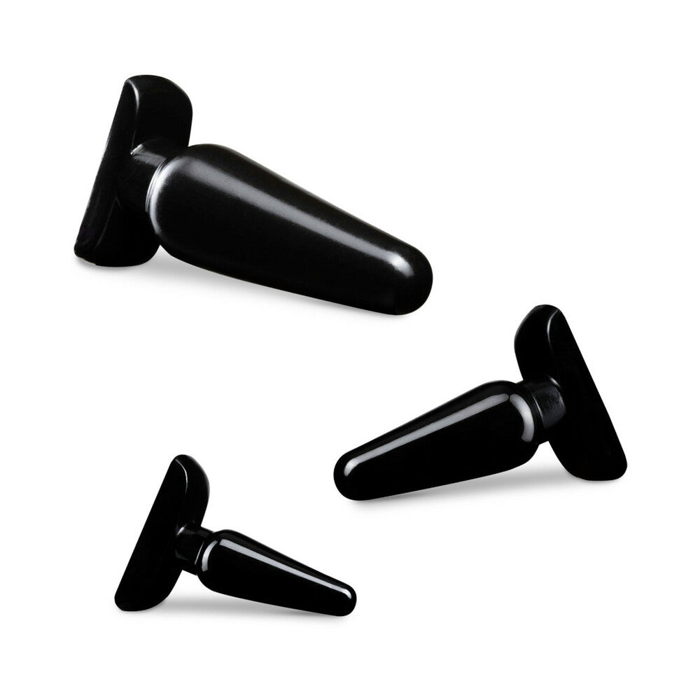BLUSH - ANAL ADVENTURES 3-PIECE BASIC PLUG KIT BLACK