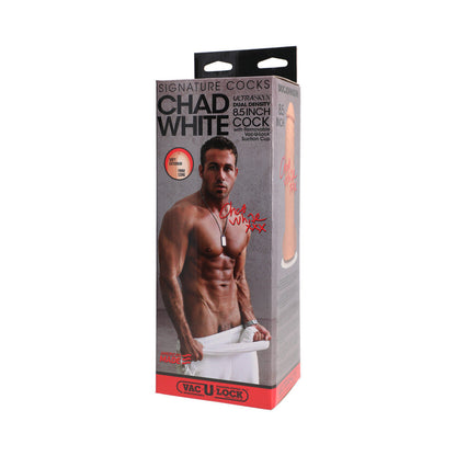 DOC JOHNSON - SIGNATURE COCKS - CHAD WHITE 8.5 POLEGADAS ULTRASKYN DILDO COM VENTOSA REMOVÍVEL VAC-U-LOCK BAUNILHA