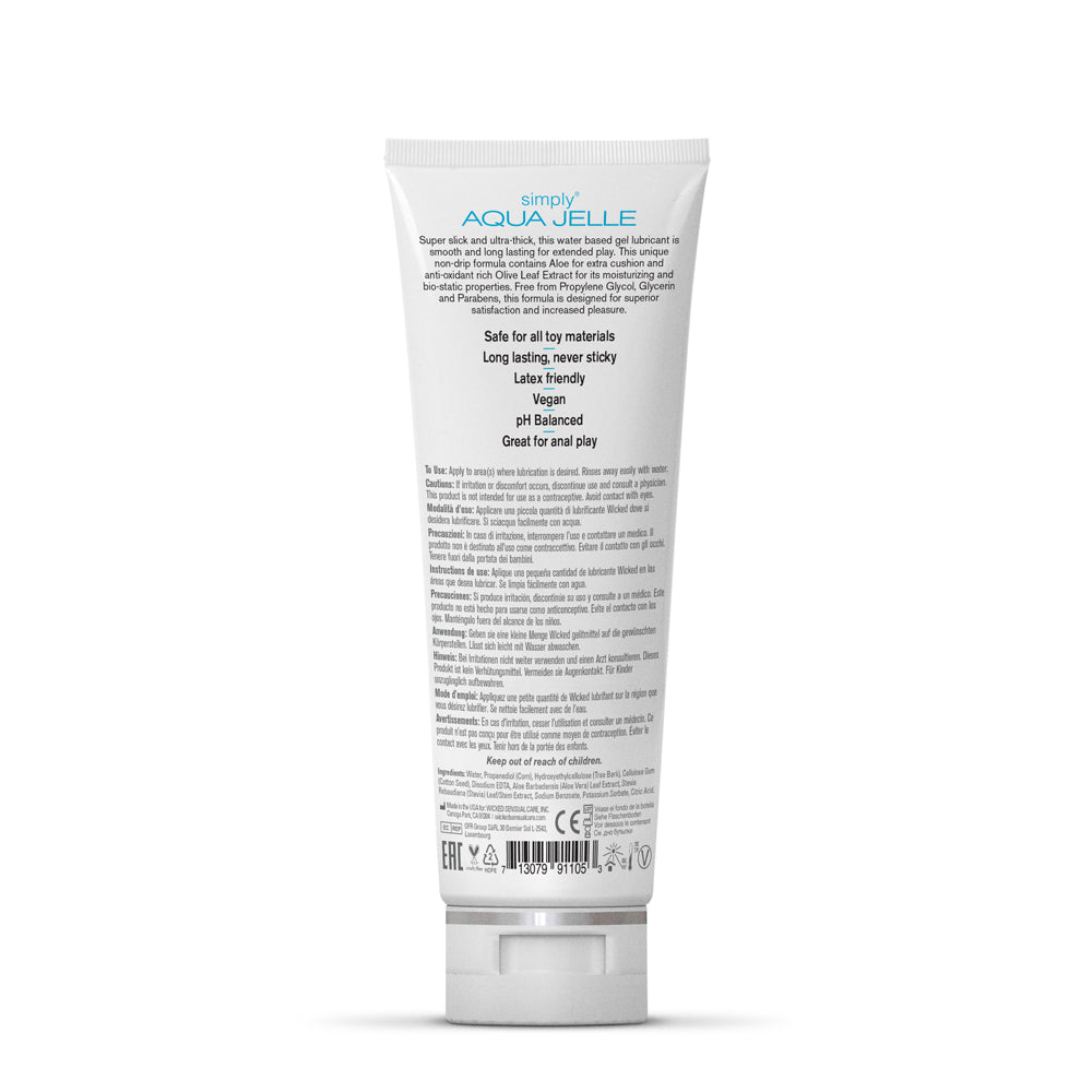 WICKED - LUBRIFICANTE À BASE DE ÁGUA SIMPLY AQUA JELLE 4 OZ.