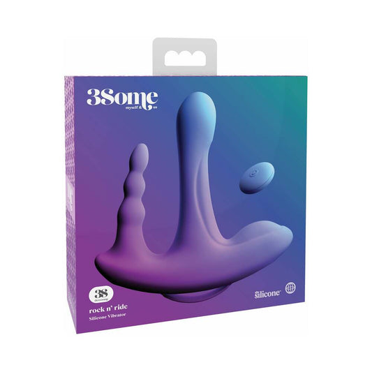 PIPEDREAM - 3SOME ROCK N' RIDE TRIPLE STIMULATION SILICONE VIBRATOR PURPLE