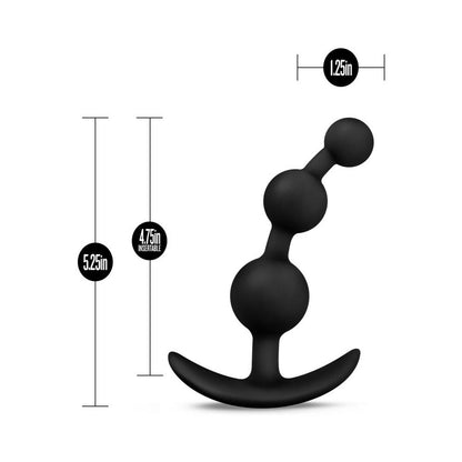 BLUSH - ANAL ADVENTURES PLATINUM SILICONE SMALL ANAL BEADS PLUG BLACK