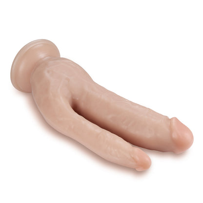 BLUSH - DR. SKIN DP COCK REALISTIC 8 IN. DUAL ENTRY DILDO BEIGE