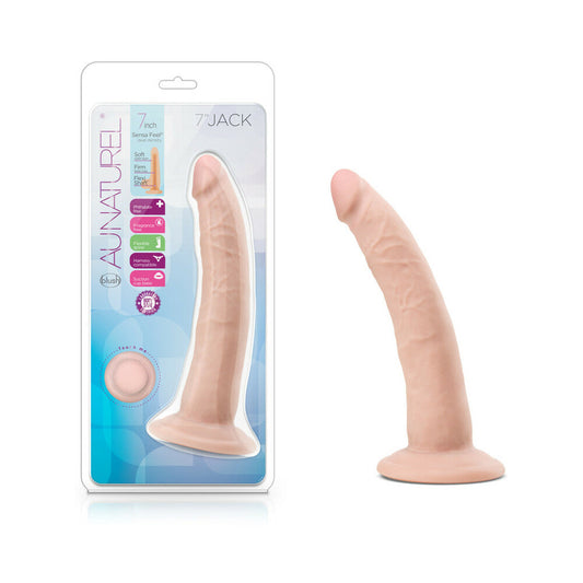 BLUSH - AU NATUREL JACK 7.5 IN. POSABLE DUAL DENSITY DILDO BEIGE