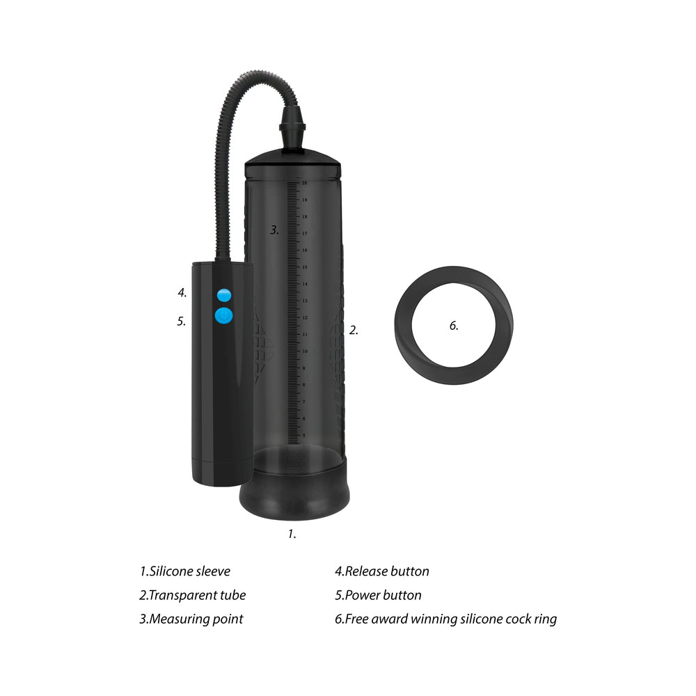 SHOTS - PUMPED EXTREME POWER RECHARGEABLE AUTOMATIC PENIS PUMP BLACK