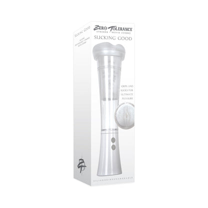ZERO TOLERANCE - SUCKING GOOD RECHARGEABLE VIBRATING VACUUM PUMP STROKER CLEAR/WHITE