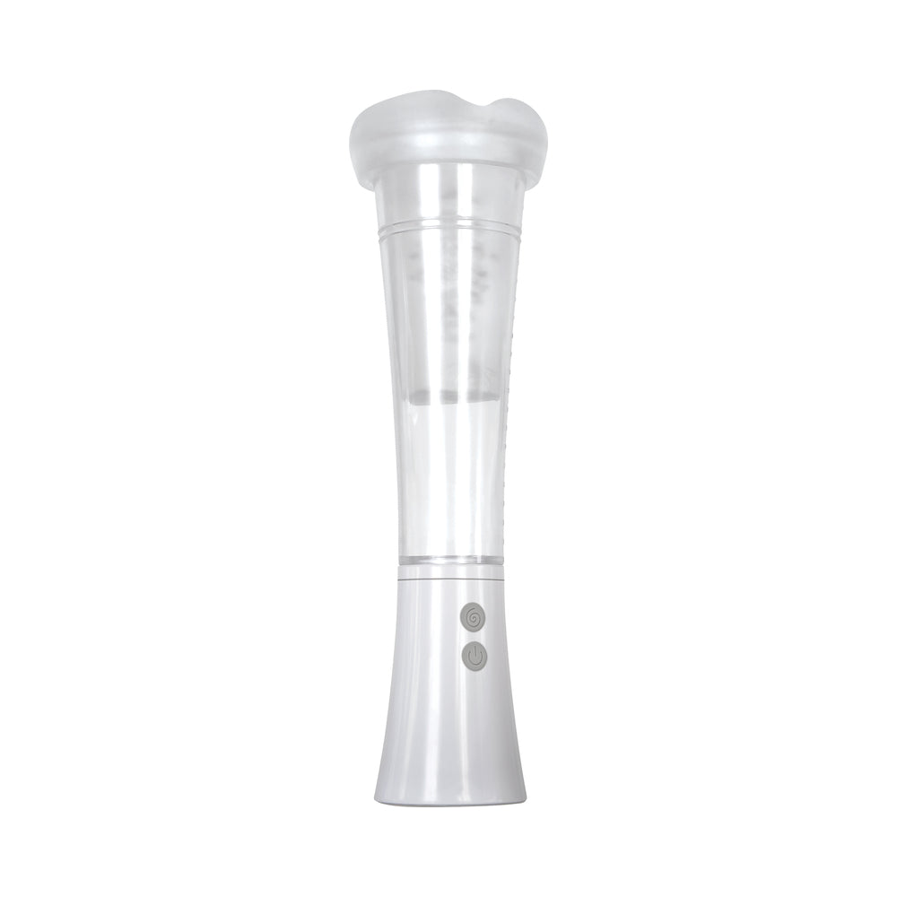 ZERO TOLERANCE - SUCKING GOOD RECHARGEABLE VIBRATING VACUUM PUMP STROKER CLEAR/WHITE