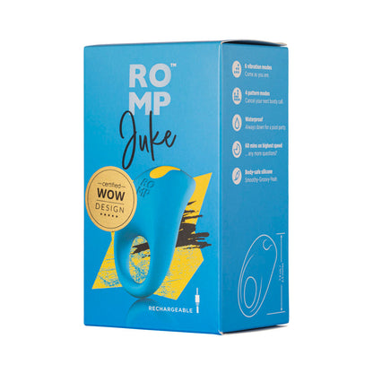 ROMP - JUKE RECHARGEABLE SILICONE VIBRATING PENIS RING LIGHT BLUE