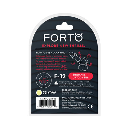 FORTO - ANEL PENIANO EM SILICONE LÍQUIDO F-12 35MM GLOW