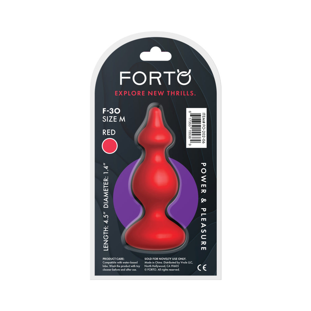 FORTO - F-30 POINTER SILICONE ANAL PLUG MEDIUM RED