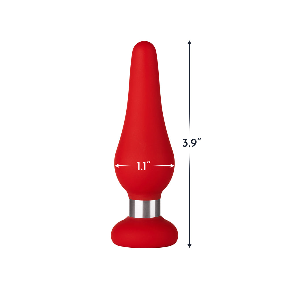 FORTO - F-21 TEAR DROP SILICONE ANAL PLUG SMALL RED