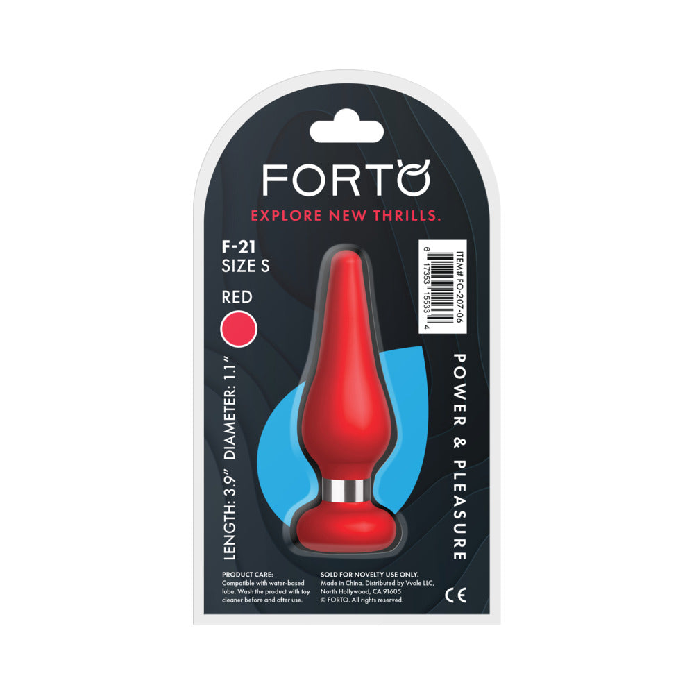 FORTO - F-21 TEAR DROP SILICONE ANAL PLUG SMALL RED