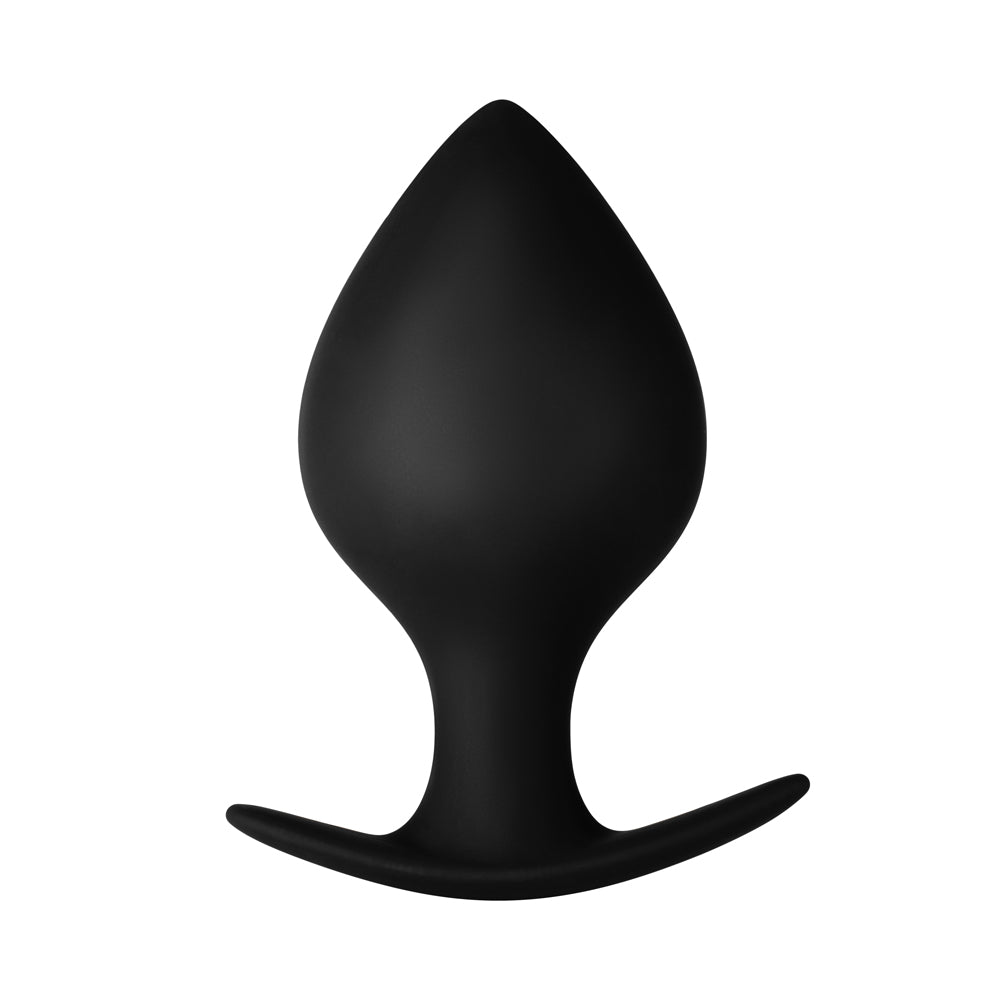 FORTO - F-63 RATTLER SPADE SILICONE ANAL PLUG MEDIUM BLACK