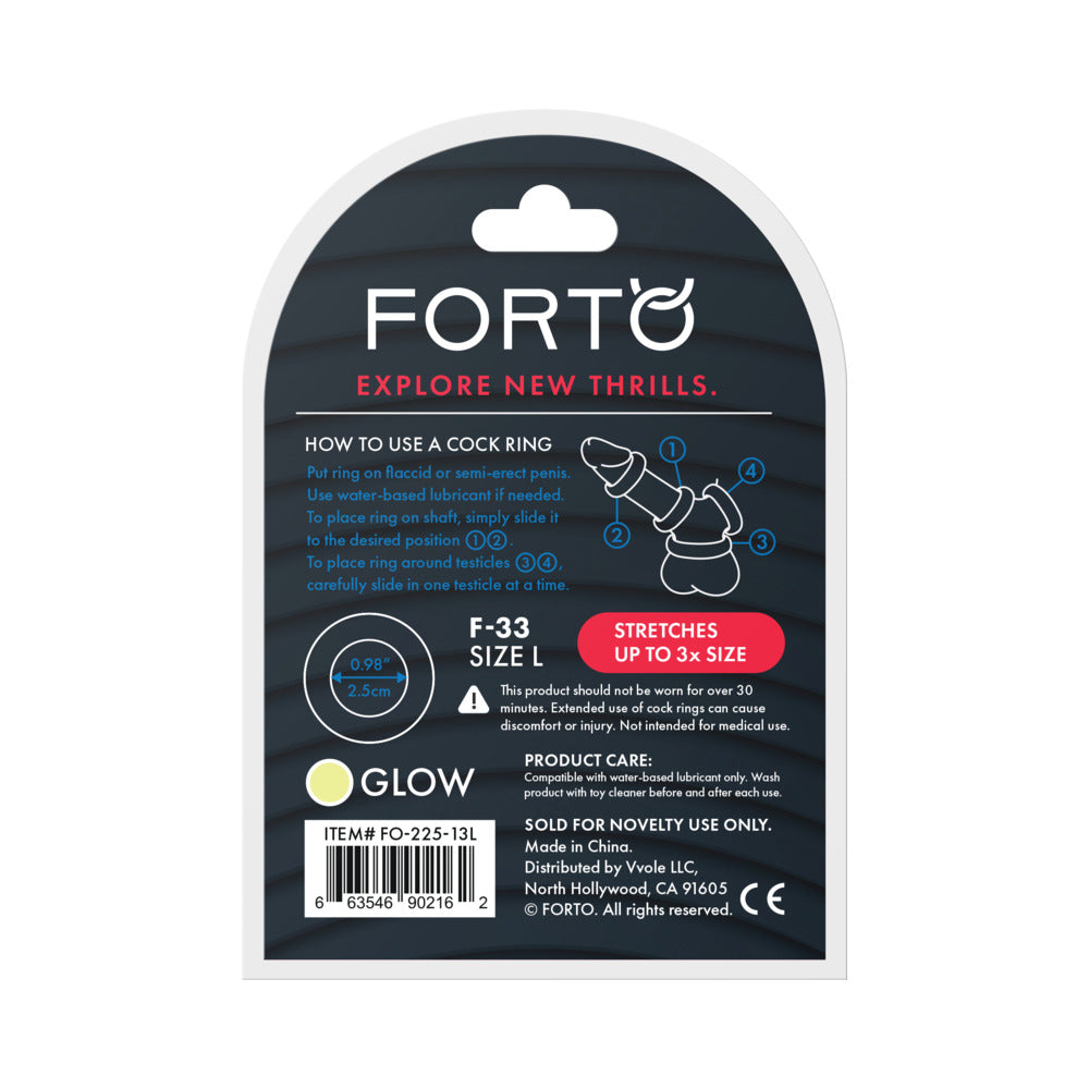 FORTO - F-33 LIQUID SILICONE COCKRING LARGE GLOW