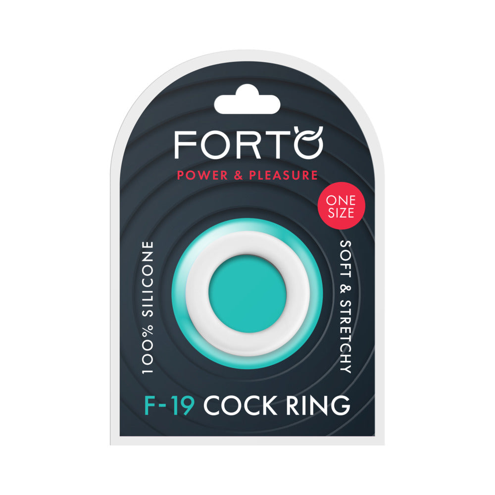 FORTO - F-19 LIQUID SILICONE 2-TONE COCK RING BLACK/WHITE