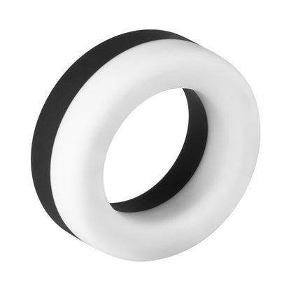 FORTO - F-19 LIQUID SILICONE 2-TONE COCK RING BLACK/WHITE