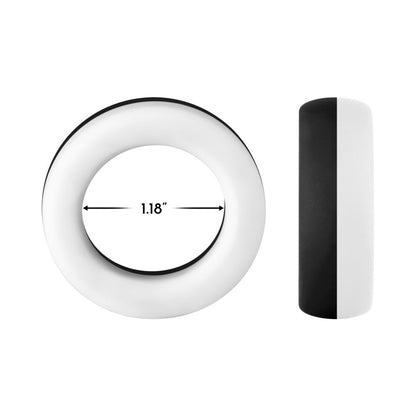 FORTO - F-19 LIQUID SILICONE 2-TONE COCK RING BLACK/WHITE