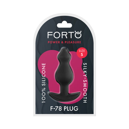 FORTO - F-78 ANAL PLUG DE SILICONE PONTIAGUDO PEQUENO PRETO