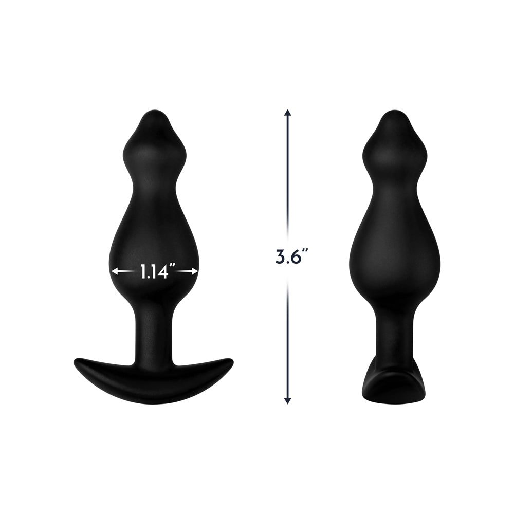 FORTO - F-78 ANAL PLUG DE SILICONE PONTIAGUDO PEQUENO PRETO