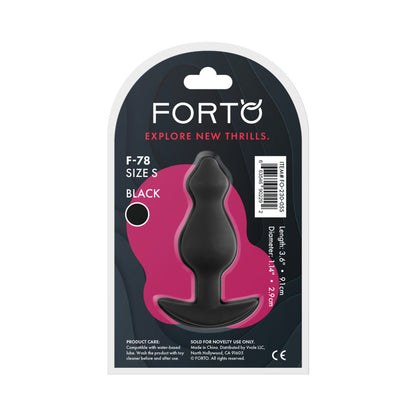FORTO - F-78 ANAL PLUG DE SILICONE PONTIAGUDO PEQUENO PRETO