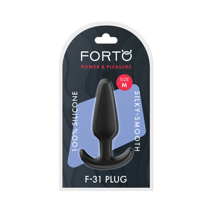 FORTO - F-31 PLUG ANAL EM SILICONE MÉDIO PRETO