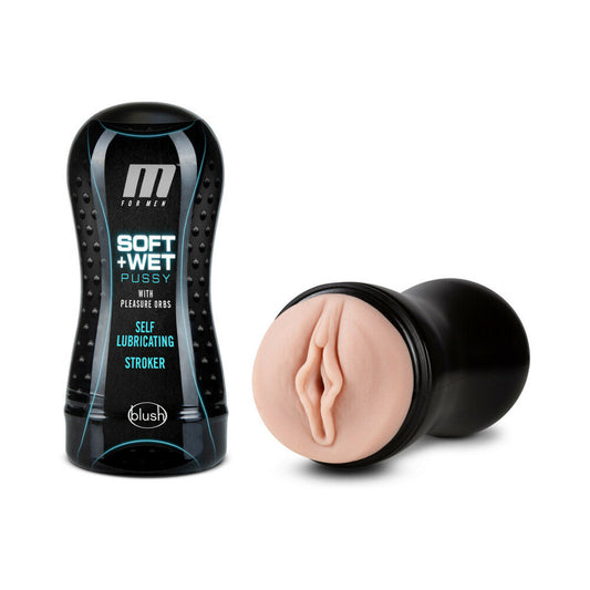 BLUSH - M FOR MEN SOFT + WET PUSSY WITH PLEASURE ORBS SELF-LUBRICATING VAGINA STROKER BEIGE