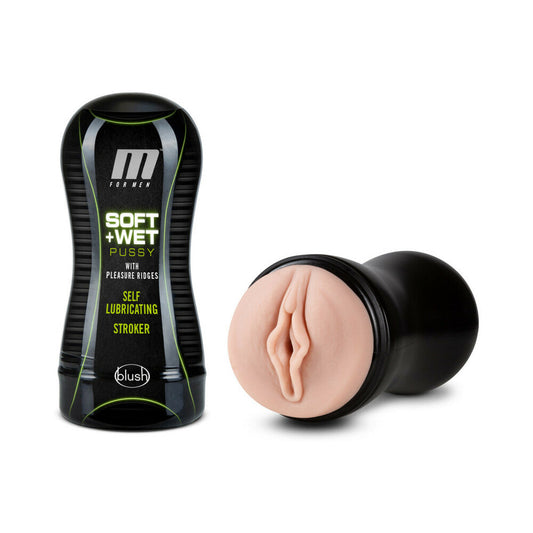 BLUSH - M FOR MEN SOFT + WET PUSSY WITH PLEASURE RIDGES SELF-LUBRICATING VAGINA STROKER BEIGE
